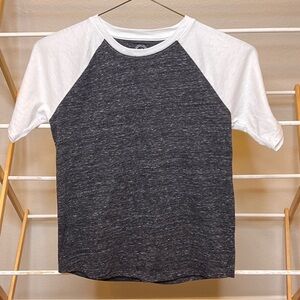 Wonder Nation Boy’s Charcoal and White Raglan Tee